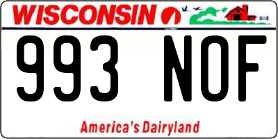WI license plate 993NOF