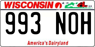 WI license plate 993NOH