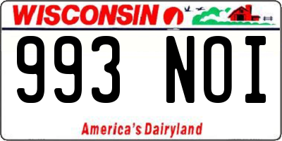WI license plate 993NOI