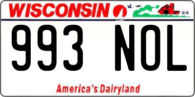 WI license plate 993NOL