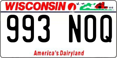 WI license plate 993NOQ