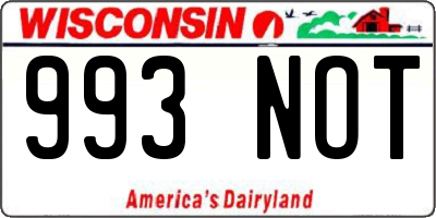WI license plate 993NOT