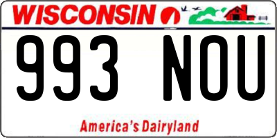 WI license plate 993NOU