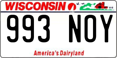 WI license plate 993NOY