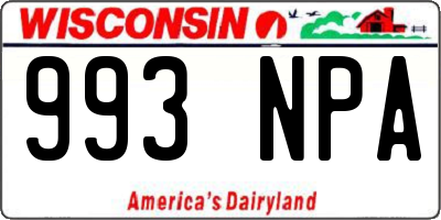 WI license plate 993NPA
