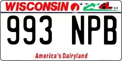 WI license plate 993NPB