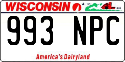 WI license plate 993NPC