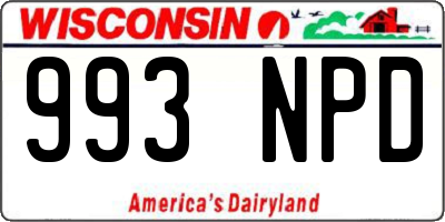 WI license plate 993NPD