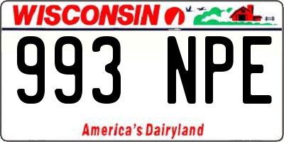 WI license plate 993NPE