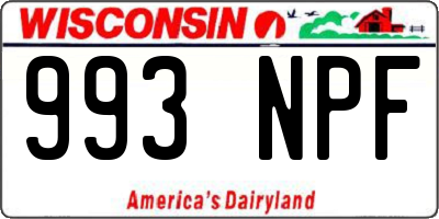 WI license plate 993NPF