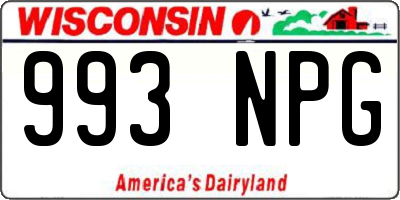 WI license plate 993NPG