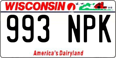 WI license plate 993NPK