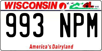 WI license plate 993NPM