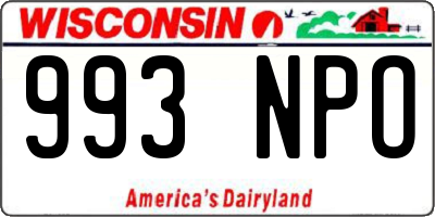 WI license plate 993NPO