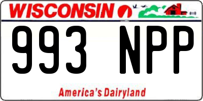WI license plate 993NPP