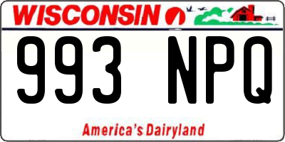WI license plate 993NPQ