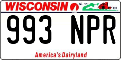WI license plate 993NPR