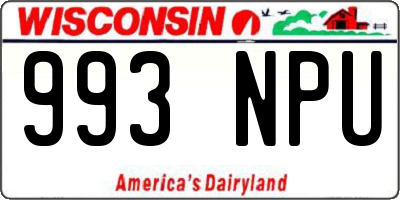 WI license plate 993NPU