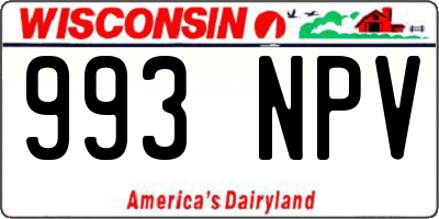 WI license plate 993NPV