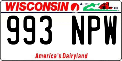 WI license plate 993NPW