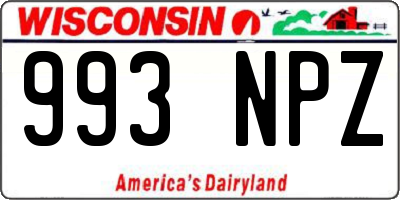 WI license plate 993NPZ