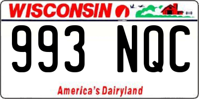 WI license plate 993NQC