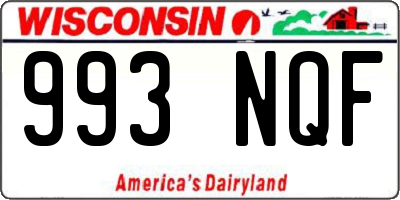 WI license plate 993NQF
