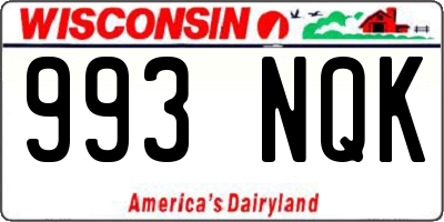 WI license plate 993NQK