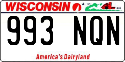 WI license plate 993NQN