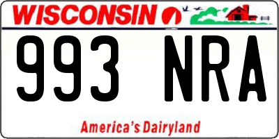 WI license plate 993NRA