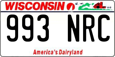 WI license plate 993NRC