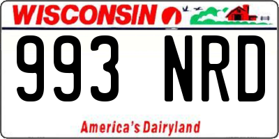 WI license plate 993NRD