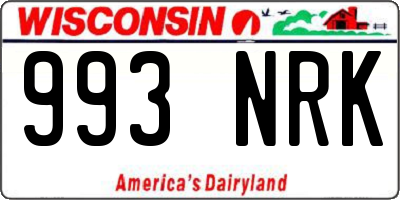WI license plate 993NRK