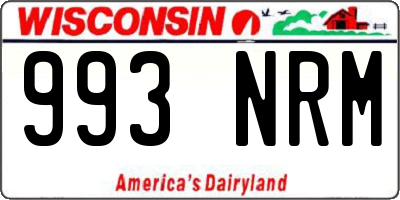 WI license plate 993NRM