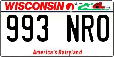 WI license plate 993NRO