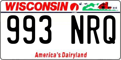 WI license plate 993NRQ
