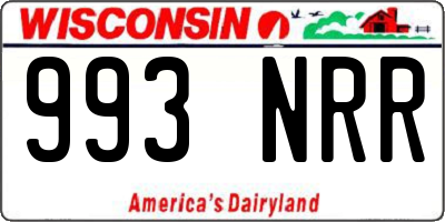 WI license plate 993NRR