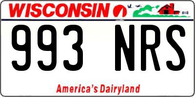 WI license plate 993NRS