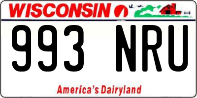 WI license plate 993NRU