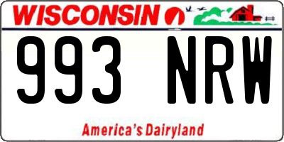 WI license plate 993NRW