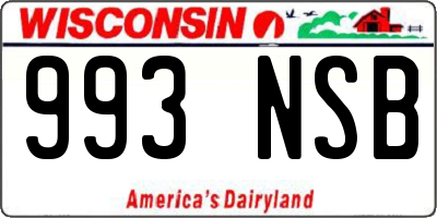 WI license plate 993NSB
