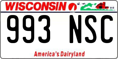 WI license plate 993NSC