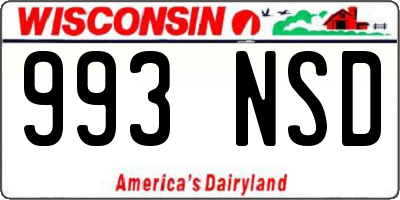 WI license plate 993NSD