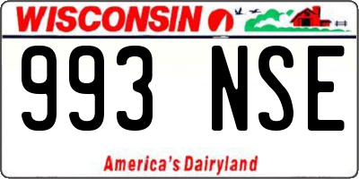 WI license plate 993NSE