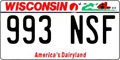 WI license plate 993NSF