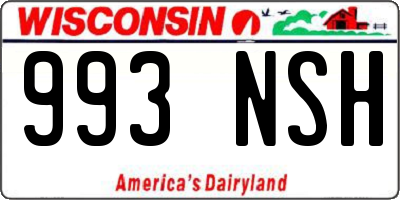 WI license plate 993NSH
