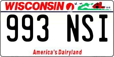 WI license plate 993NSI