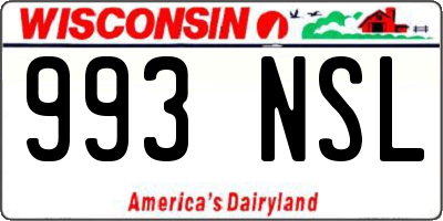 WI license plate 993NSL