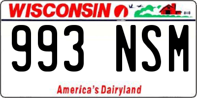 WI license plate 993NSM
