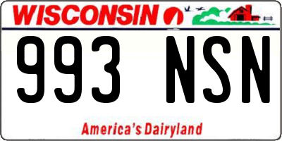 WI license plate 993NSN